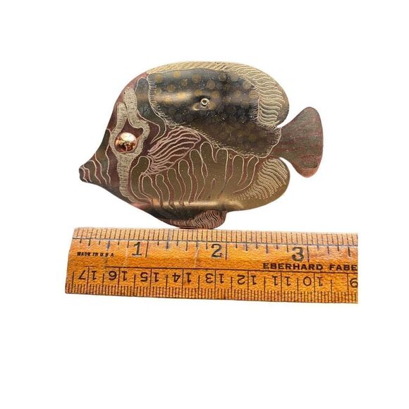 Tropical fish mixed metal tone pin large - Picture 7 of 7